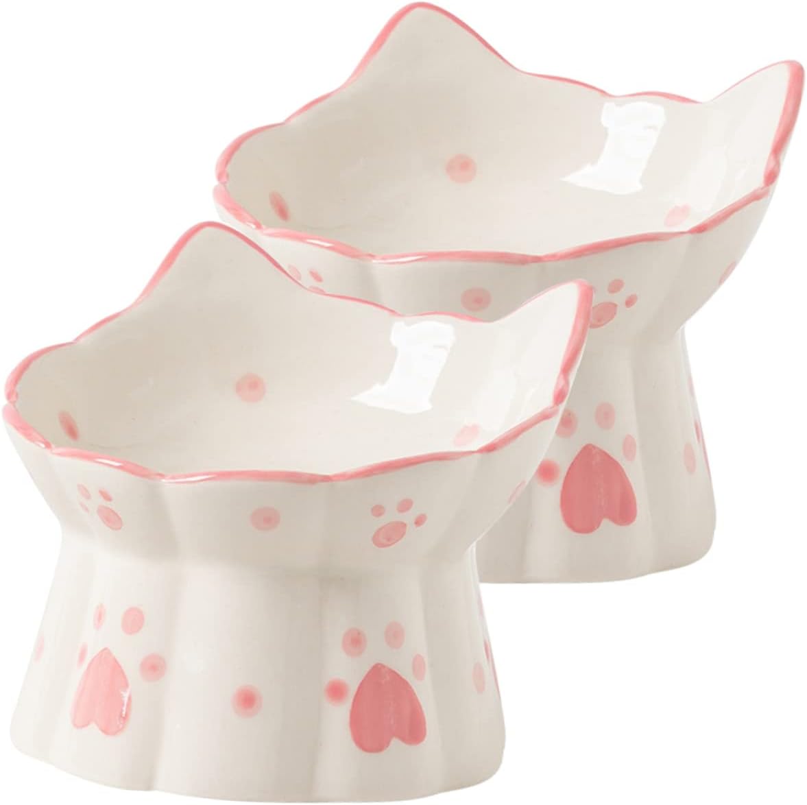 Unique Design Tall Cat Food Bowl Elevated Feeder Stable Base Pet Feeding Bowl for Comfort
