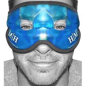 Koelmasker gezicht tegen gezwollen en vermoeide ogen │ oogringen │ hoofdpijn │ migraine │ kater en zonnebrand – warmte- en koelbril voor de ogen – ijsmasker gezicht mannen en vrouwen