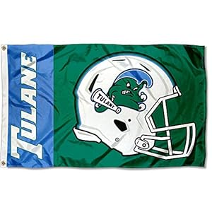 Tulane Green Wave Football Helmet Flag