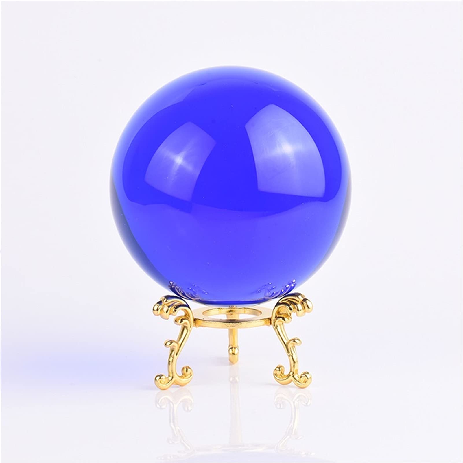 bola de cristal (en la magia occidental) 6 cm 8 cm Bola de cristal azul Decoración Regalo Feng Shui Ball Sala de estar Inicio Porche ventana Oficina Decoración Decoración del hogar bola de cristal(D 8