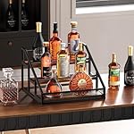 B4Life 3-Tier Liquor Bottle Display Shelf for Whiskey and Spirits - Retro Bar Shelves - Image 2