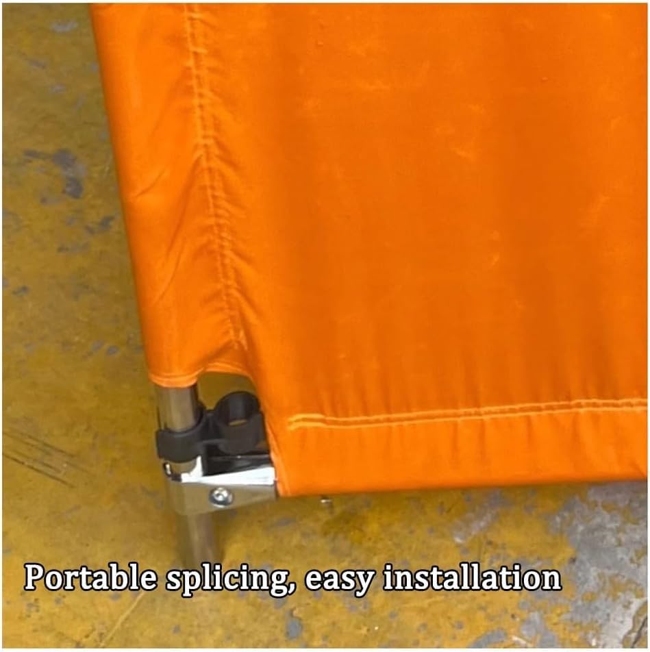 3 Pcs Fire Retardant Welding Screen - Foldable Flame Proof Safety Partition with Steel Frame, Spark Resistant, Portable for Grinding, Cutting, DIY Projects (Orange 2, 110x58CM)