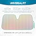 Iridescent Matte White Front Windshield Sunshade-Accordion Folding Shade-Blocks UV Rays- 58 x 27 in