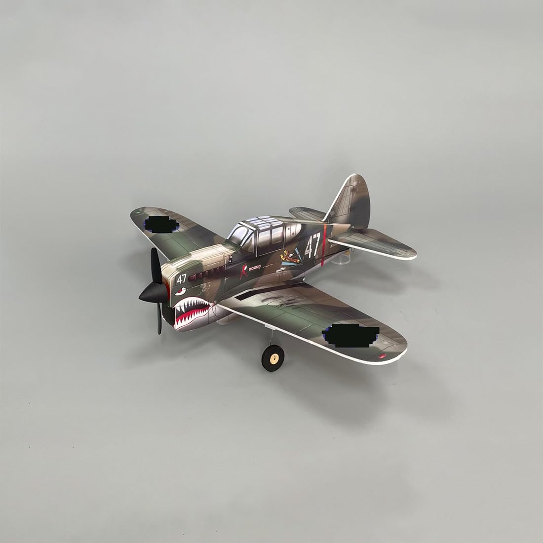 MinimumRC P-40 RC-Flugzeug, gyrostabilisiertes Micro-4CH-Kampfflugzeug Flying Tigers, Scale-Modell für Hobbyflieger (Gas Links / 2 Batterie)