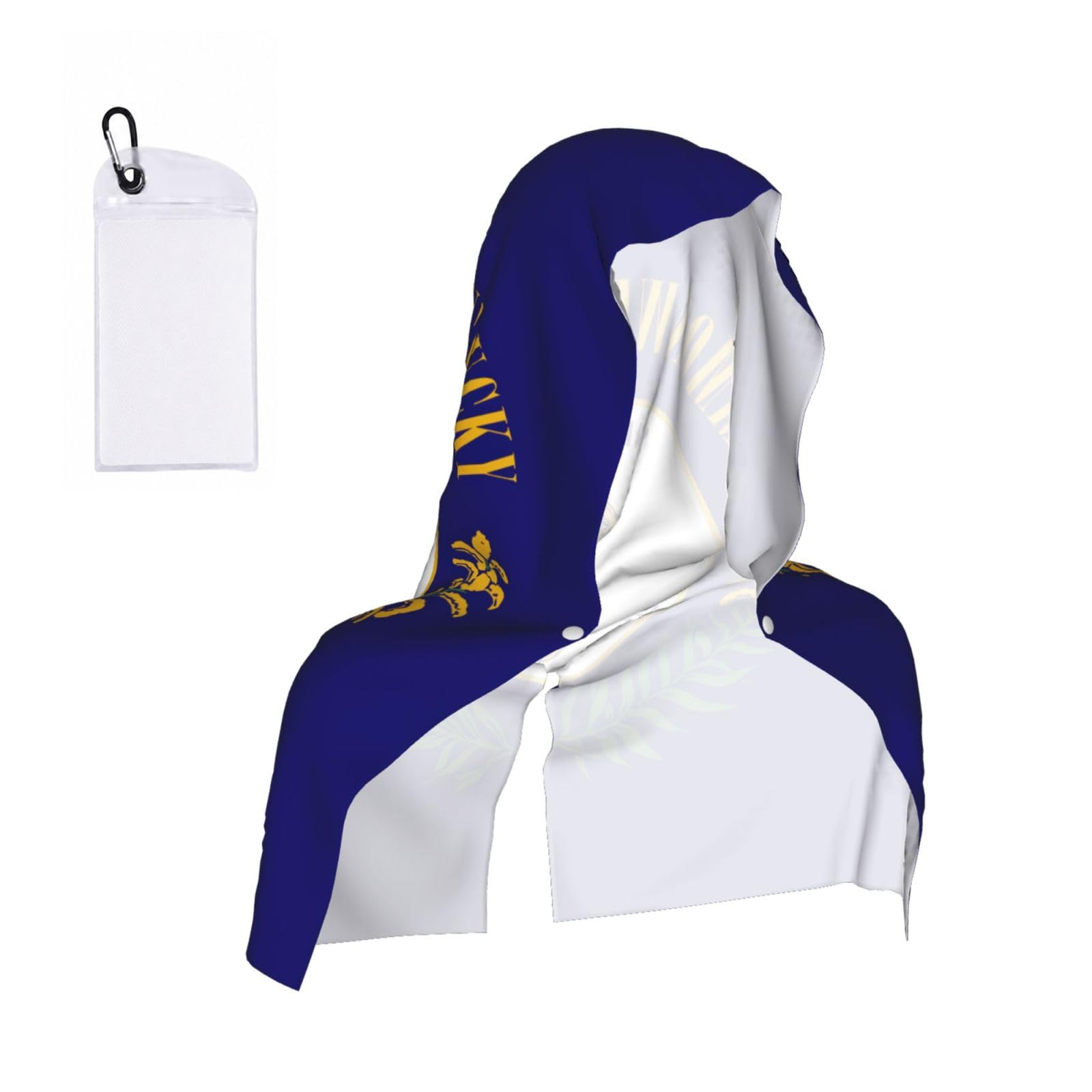 DUWAA Kentucky State Flag Print Reusable Hoodie Cooling Neck Wrap, Hot Weather Outdoor Sports Workout Head Towel For Stay Chill
