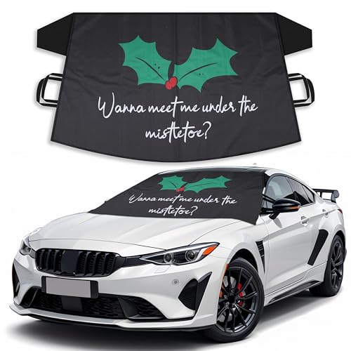 Image of EcoNour Car Windshield Cover for Ice and Snow| Windshield Cover|600D Polyester Car Snow Cover|Water,Heat & Sag-Proof Christmas Decor Car Accessories|Winter Windshield Covers|Medium 69 inchx42 inch