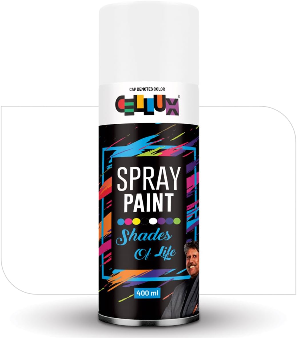 Cellux 2X Ultra Cover Lacquer Clear Spray Paint | DIY Quick Drying with Premium Gloss Finish for Metal Wood Wall & other Surfaces - 400 ML