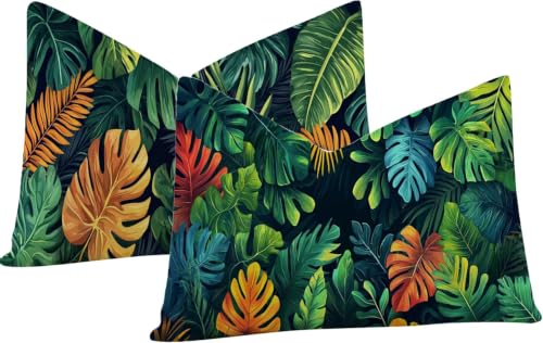 Image of Lpfieonn Simple Velvet Cushion Covers 30x50cm, Multicolor Pack of 2 Soft with Double Sided Print - Cushion Covers with Invisible Zipper, Ideal for Sofa, Living Room & Bedroom -5395