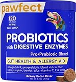 PAWFECTCHEW Pet Probiotics for Dogs & Digestive Enzymes for Dogs | Gut Health & Digestive Function Support | Pumpkin & Omega | Prebiotic Supplement Chews