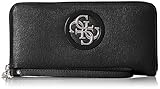 Farbe: schwarz Guess Damen Open Road SLG Large Zip Around Geldbeutel, Mehrfarbig (Black), 21x10x2 Centimeters (W x H x L)