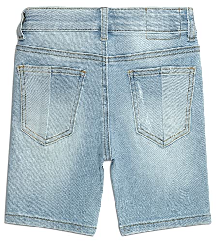 KIDSCOOL SPACE Boys Summer Denim Shorts, Soft Strechy Elastic Band Inside Half Jean Pants2