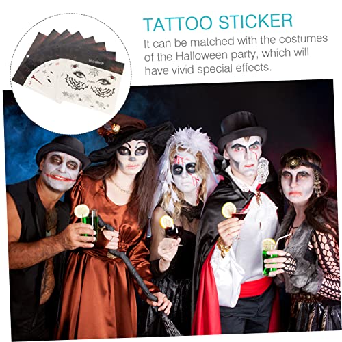 Presentes Adesivos 8 Folhas Adesivos De Rosto De Halloween Decorações De Adesivos De Corpo Decoraçõe