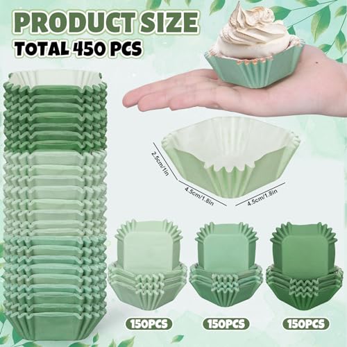 Mini caissettes carrées vertes pour cupcakes et muffins Whaline x450 - 3