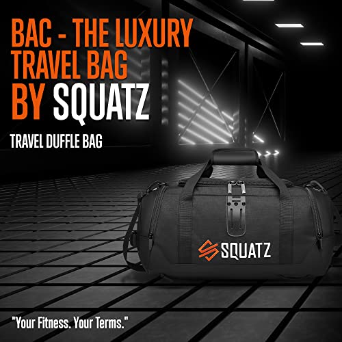 Squatz Travel Duffle Backpack - Convertible Foldable Gym Carry On Bag, Adjustable And Removable Shoulder Strap, Spacious Shoe Compartment And Multiple Pockets, Luxury Fashion Bag Travel, Gym, Vacation #TOP2