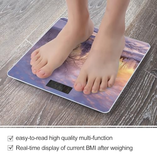 Báscula digital de baño de vidrio templado con pantalla LCD miniatura 5