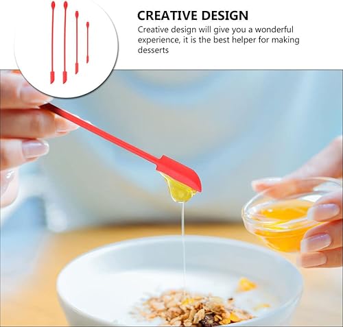 Miniatura 7 de Beaupretty 4 espátulas de silicona de mango largo, espátula antiadherente, espátula de cocina, herramienta de raspador para cocina, hornear,