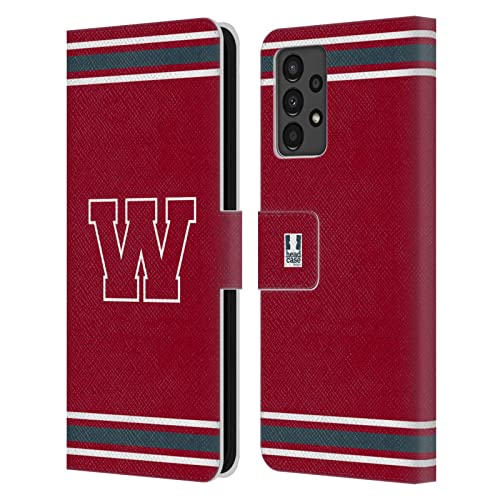 Étui portefeuille Galaxy A13 anti-choc motif université Blanc W