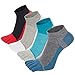VWELL Men's Toe Socks Cotton Crew Five Fingers Socks Low Cut Running Athletic Socks 4 Pairs Size 8-10
