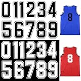 22Pcs Heat Transfer Numbers 0-9, Iron On Numbers for Sports Uniforms, 8 Inch Large Size Football Basketball Baseball Jersey Number
