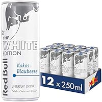 Red Bull Energy Drink Kokos-Blaubeere Dosen Getränke White Edition 12er Palette, EINWEG (12 x 250 ml)