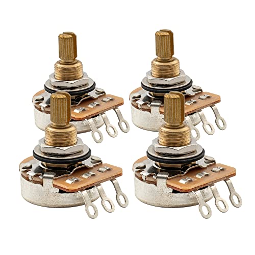 Musiclily Pro Latão Polegadas Fino 24-Estrias A500K+ B500K Potenciômetro Logarítmico Linear Eixo Div
