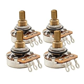 Musiclily Pro A500K+B500K Laiton Fin 24 Cannelures Potentiomètre Audio Linéaire Axe Cannelé pour USA Guitare électrique… - Les Beatles, Paul McCartney, John Lennon, RIngo Starr, George Harrison