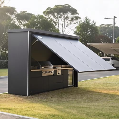 Outdoor Kitchen Island, Grill, Storage Drawers, Countertop and Cabinet Units