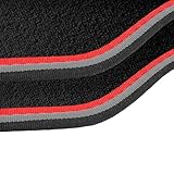 Car Mats to fit Audi A3 5DR HB (8VA) (Sportback) (2013-2020) Black Carpet with Grey & Red Trim & Black Rectangle Heel Pad [1664] - Image 4