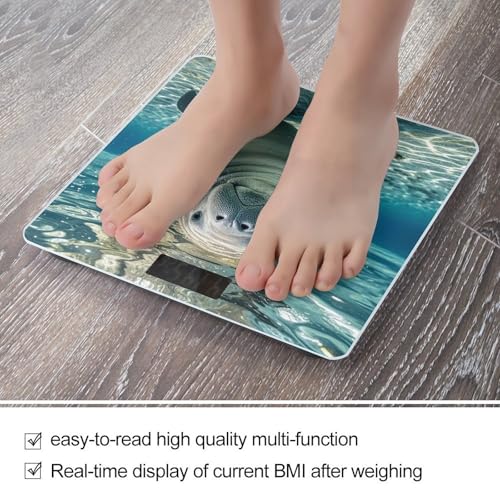 Báscula digital de baño Ocean Animal Manatee con vidrio templado miniatura 5