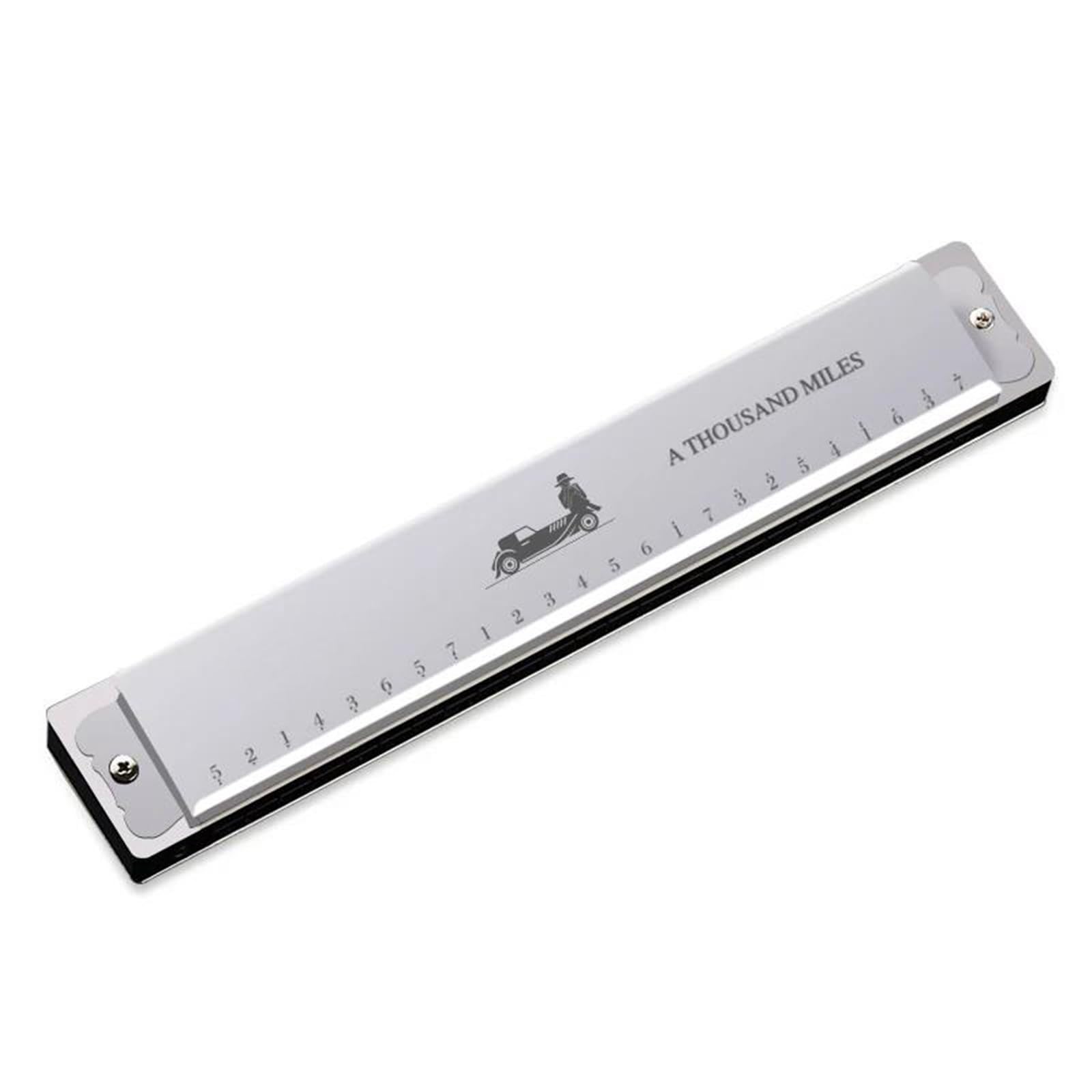 per Adulti Armonica Armonica A 24 Fori Tremolo Armonica A Chiave C Armonica A Bocca Polifonia Armonica A Bocca con Scatola per Principianti Adulti Professionale(Silver)