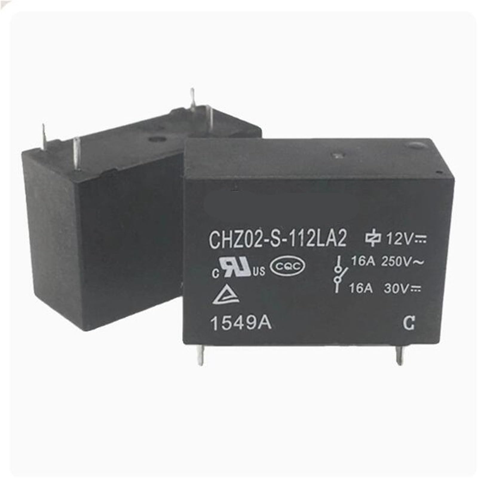 Relais CHZ02-S-112LA2 12V avec capacité de commutation de 16A haute puissance - 2