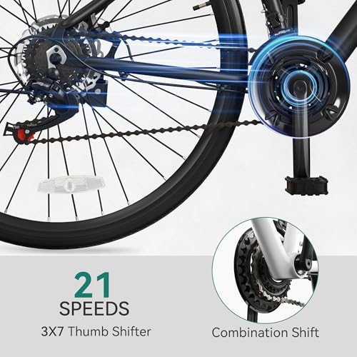 YITAHOME 700C Road Bike, 21 Speed Commuter Bicycle for Men