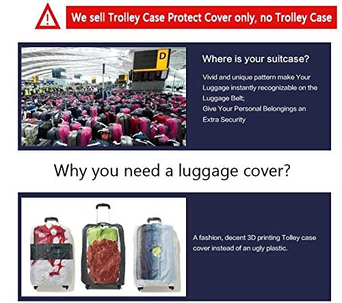 Bigcardesigns Luggage Cover Protector Anti-Dust Case Baggage Suitcase Jacket Spandex Cover World Design Size L Apply To 26-30 Inch Luggage #TOP6