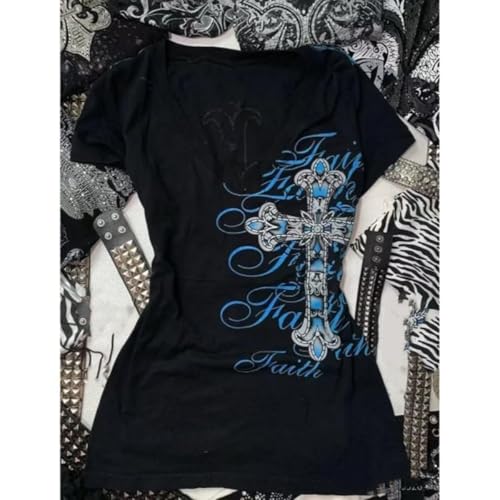 Emo 2000s Grunge Alt Shirt Y2K Vintage Harajuku Cutecore Indie T-Shirts Teen Girl Scene Clothes3