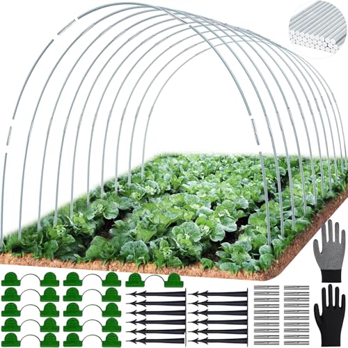 Lot de 65 tunnels en film pour parterre surélevé, tunnel de plantation pour plate-bande surélevée, pneus de serre pour plate-bande surélevée, arches de serre