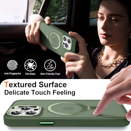 Lufanbis Magnetic for iPhone 15 Pro Max Case with Ring Stand,Midnight Green by Lufanbis - Used condition - Image 5