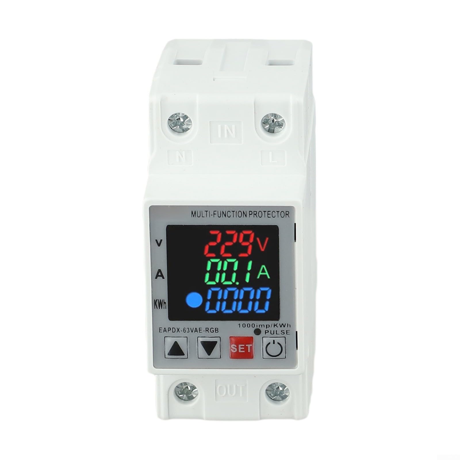 Relais de protection 3 en 1 triphasé sur rail DIN 63A pour installations électriques
