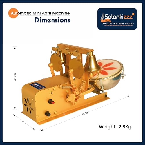 Image of God-Mantra Shankh & Mayur Sounds Fully Automatic Electric Mini Aarti Machine With Nagara, 2-Bells & Jalar For Home Temple, Satsang Or Pooja Room (God-Mantra)