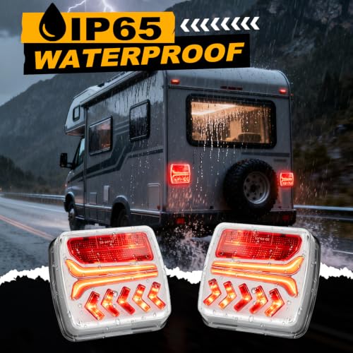 Image of Magnetic Wireless Trailer Lights, Rechargeable LED Tow Lights Kit