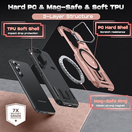 Coque Samsung S23 Plus Mag-Safe robuste pour l'extérieur or rose - 2