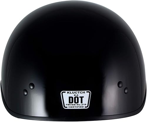 Miniatura 7 de Klutch K-6 'Laid Low' - Casco de media cara para motocicleta, color negro brillante, talla XL