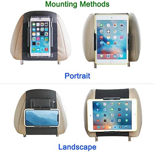 WANPOOL Car Headrest Mount Holder for Tablets and Phones with 5-10.5Inch Screens -Compatible with iPhone iPad Air Mini, Samsung Galaxy, Nintendo Switch
