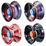 Chalyna 4 Pieces Alloy Responsive Ball Colorful Responsive Ball Metal Beginner String Trick Ball for