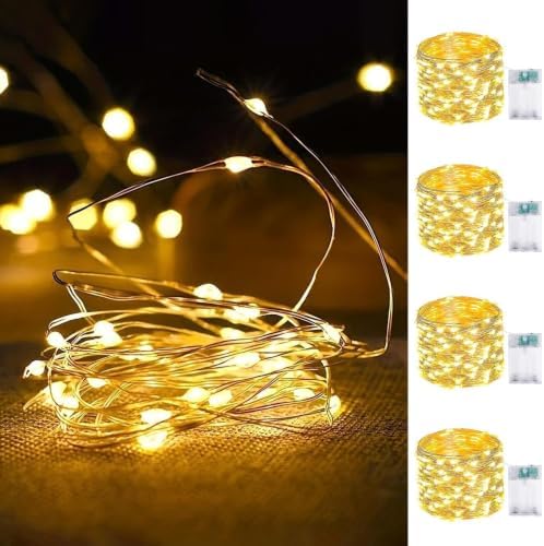 4 Pack Fairy Lights Battery Operated 16FT 50 LED String Lights Wa...