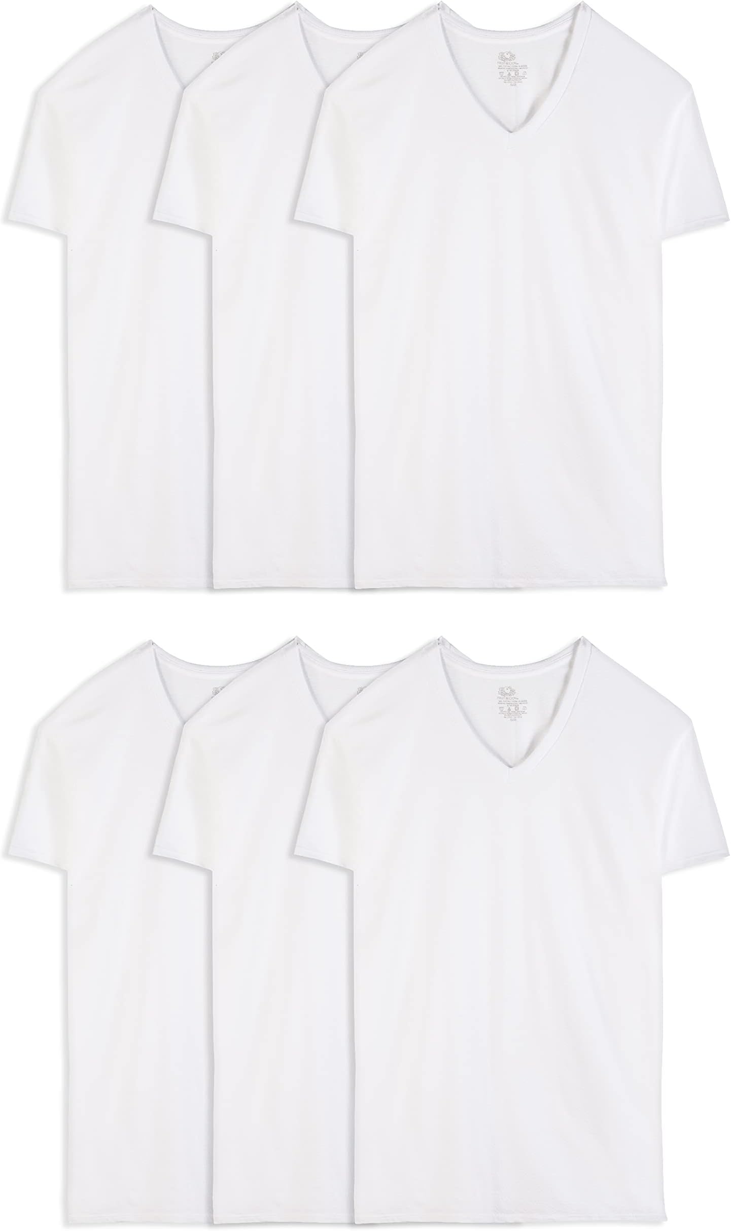 Men's V-Neck Undershirts, Moisture Wicking & Tag Free, Also Available in Tall Sizes