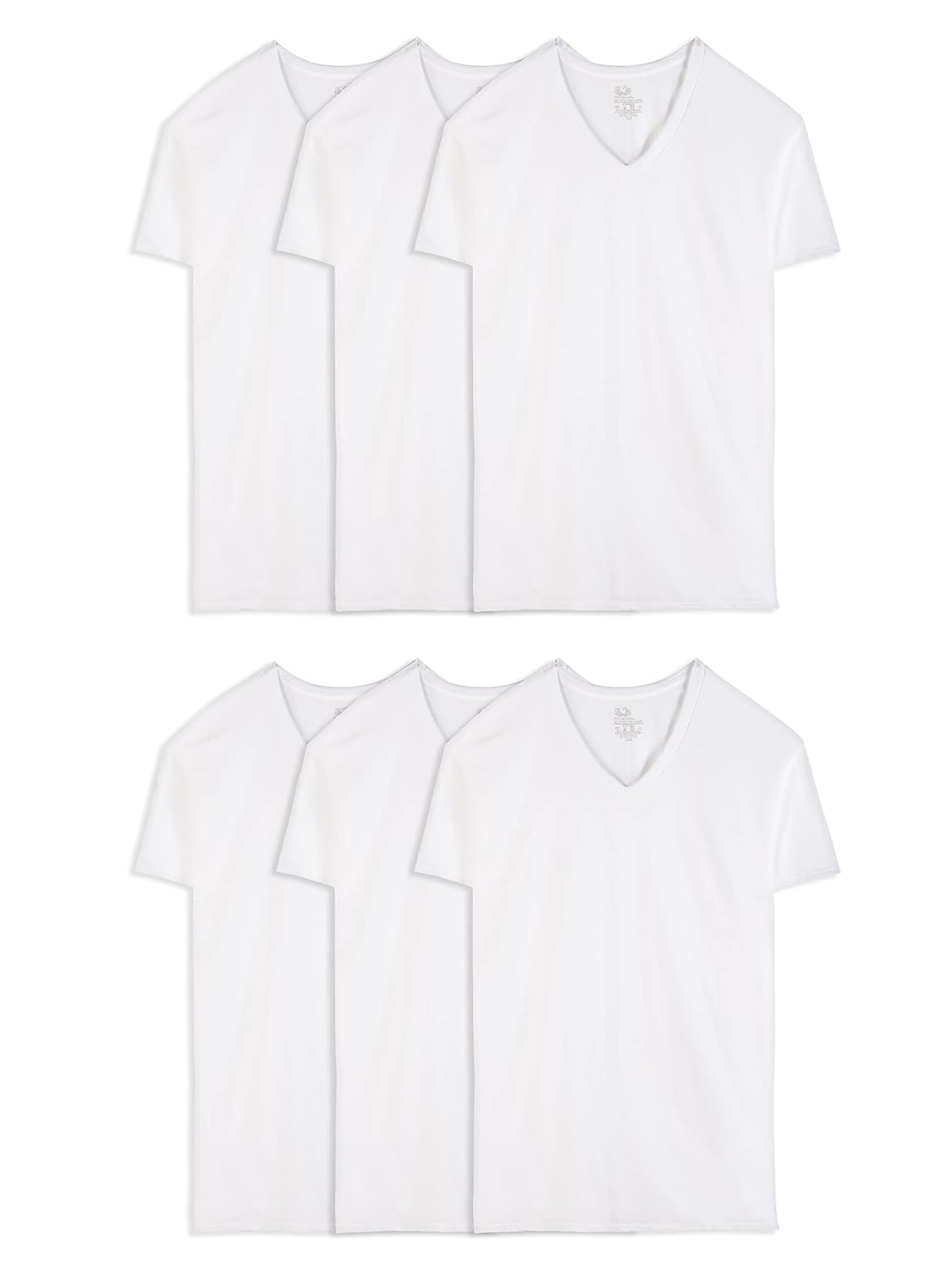 Fruit of The Loom Mens V-Neck Undershirts Moisture Wicking Tag Free Also Available in Tall Sizes