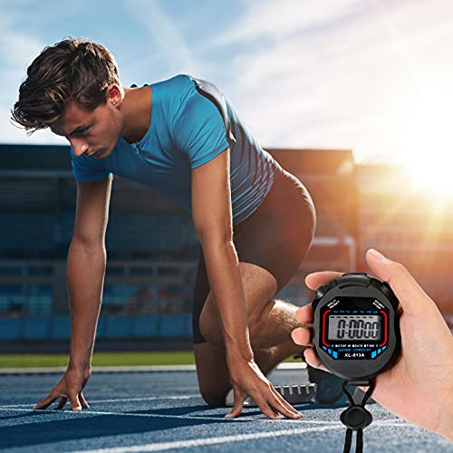 2 Pieces Digital Stopwatch Timers Sports Stopwatch Water Resistant Stopwatch Hand Held Lcd Chronograph With Date, Time And Alarm Function For Sports Fitness Trainers And Referees Use #TOP5