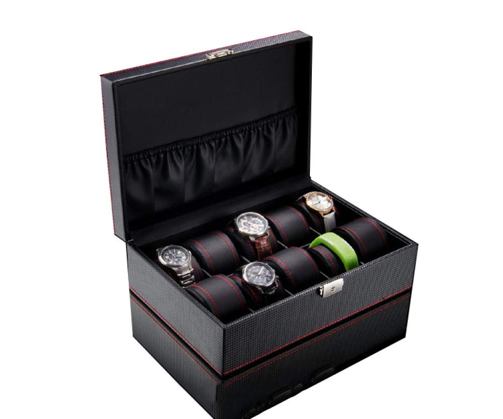 Boîte à montres haut de gamme en cuir - Écrin de rangement pour bijoux et bracelets de luxe