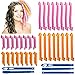 32 szt. magiczne spiralne lokówki spiralne loki zestaw do stylizacji bez ciepła DIY narzędzia do stylizacji włosów z 2 zestawami haczyk do stylizacji narzędzia dla dziewcząt kobiet (pomarańczowy i różowy, 30 cm i 55 cm)