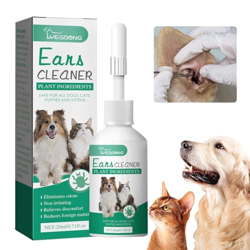Lavagem de orelha de cachorro - Limpeza de ouvido de 20ml para gatos eficaz | Solução eficiente para
